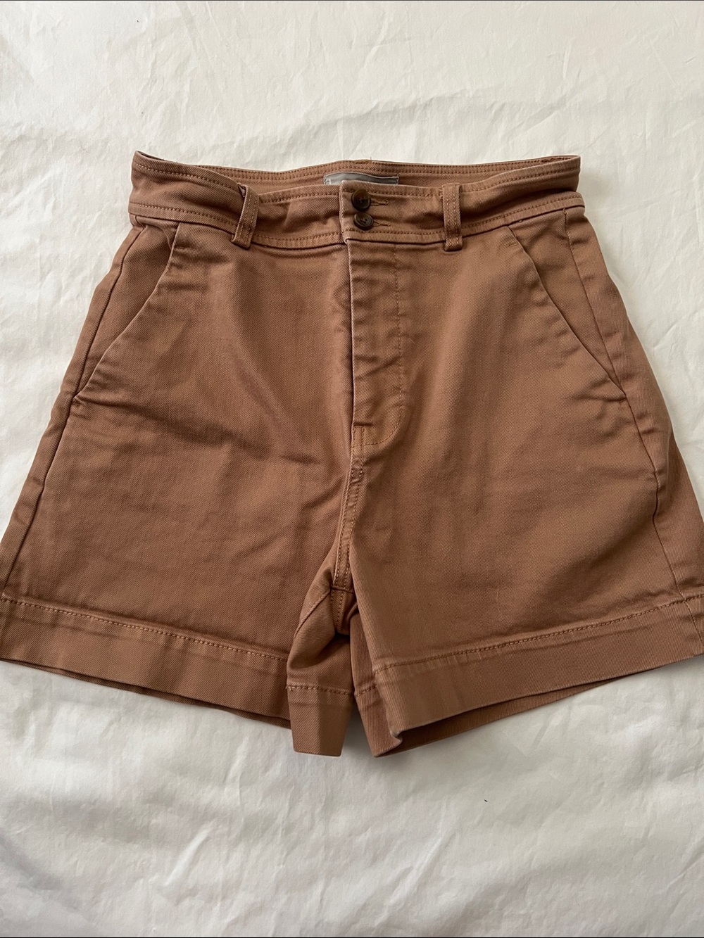 Everlane Rust-Toned High-Waist Shorts